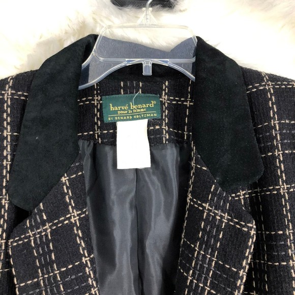 Vtg Harve' Benard Wool Blazer w/Detailed Stitching and a Suede Collar; Layering - Picture 5 of 11